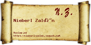 Nieberl Zalán névjegykártya