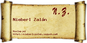 Nieberl Zalán névjegykártya